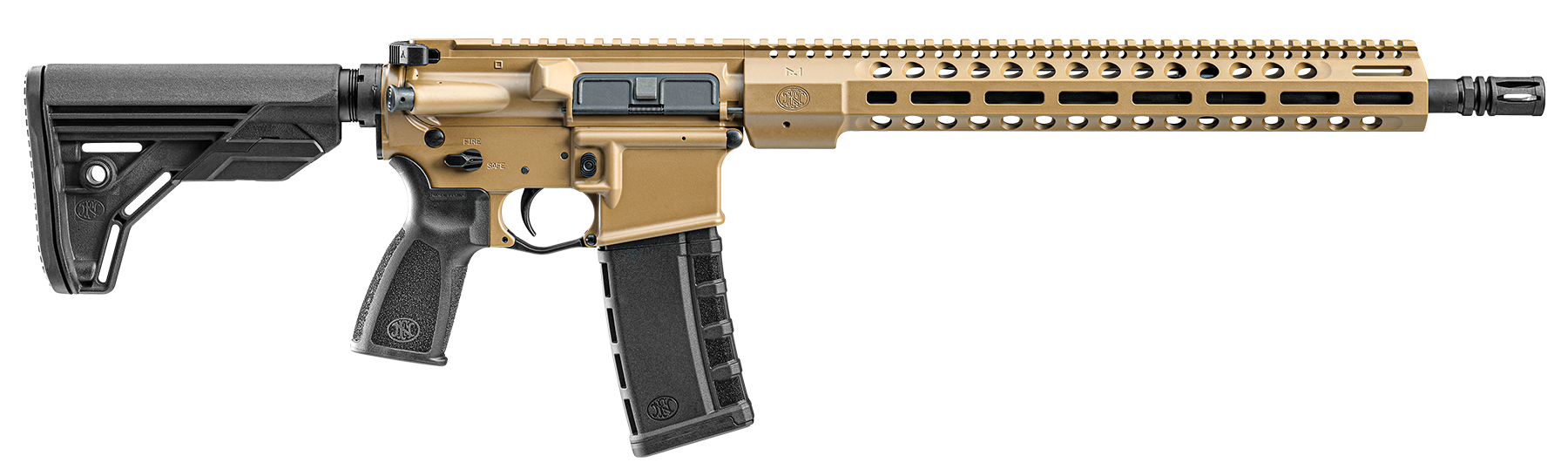 FN 36100642 FN 15 Tac3 5.56x45mm NATO 16" Chrome-Lined Barrel 30+1, FDE Anodized Rec/M-LOK Handguard, Black 6 Position Collapsible Stock, Optics Ready