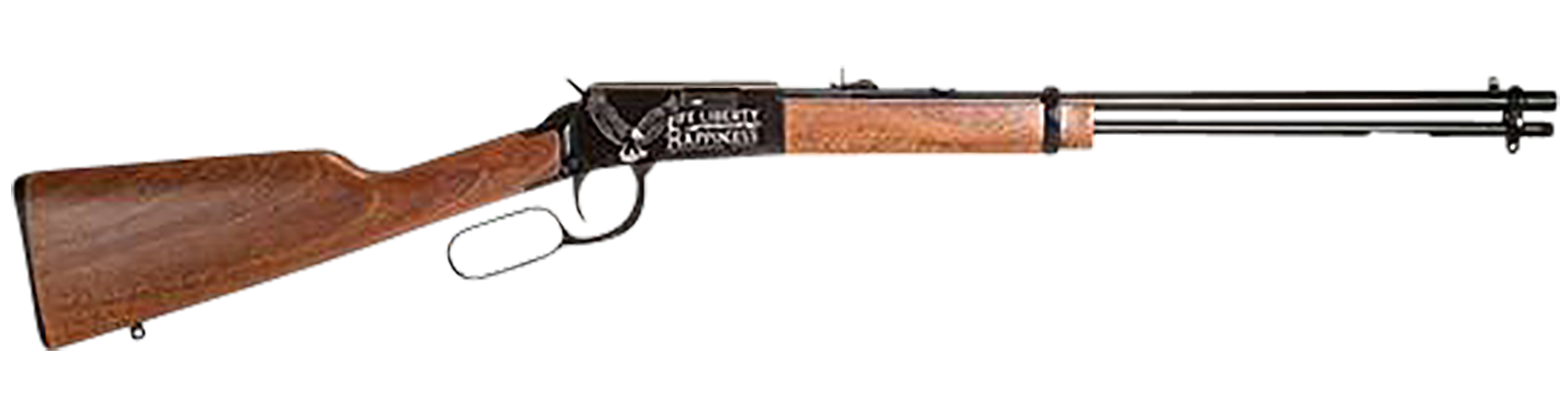 Rossi RL22W201WDEN19 Rio Bravo  Full Size, Lever Action 22 WMR 12+1, 20" Polished Black Steel Barrel, Polished Black w/July 4 Eagle Engraving Steel Receiver, German Fixed Beechwood Stock, Right Hand