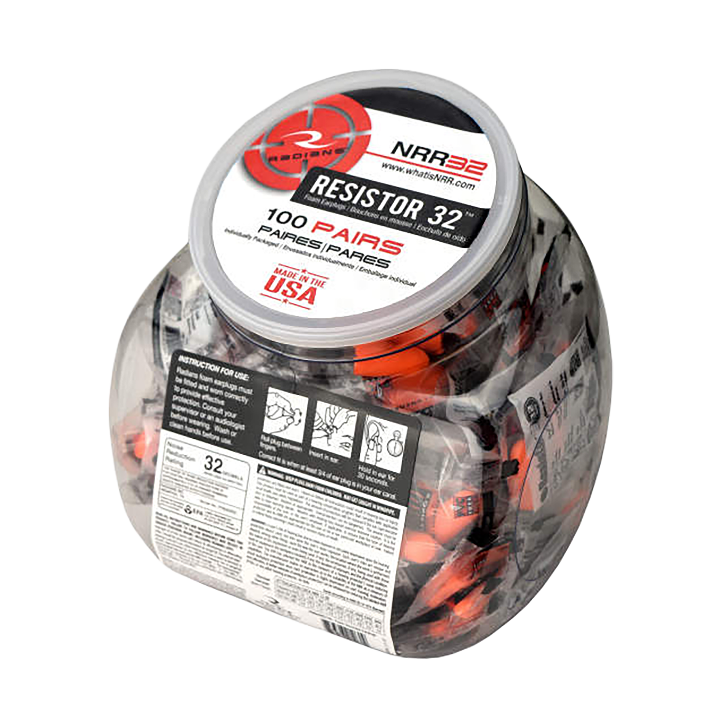 Radians FP8000RD/100 Foam Ear Plugs  32 dB In The Ear Orange