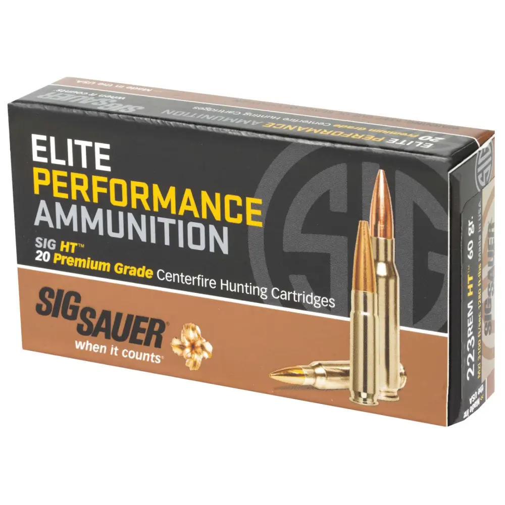 SIG SAUER ELITE HUNT 223 REM, 60GR 20RD BX