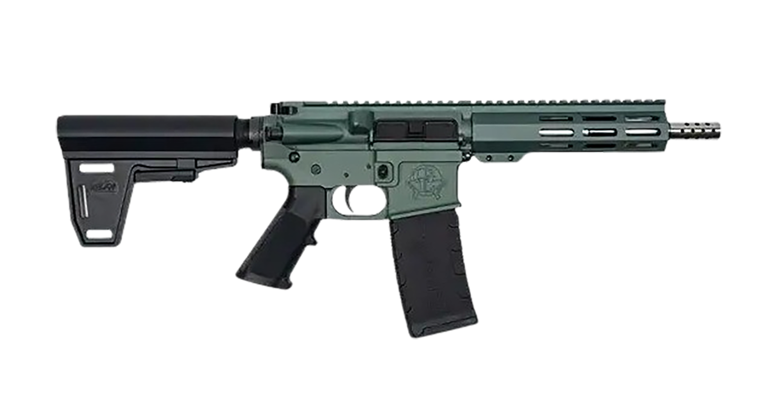 Great Lakes Firearms GL15223SSPBCHG AR-15  223 Wylde 30+1 7.50" Black Nitride Threaded Barrel, M-LOK Handguard, Charcoal Green Cerakote Aluminum Receiver w/Picatinny Rail, Black Polymer Mil-Spec Grip
