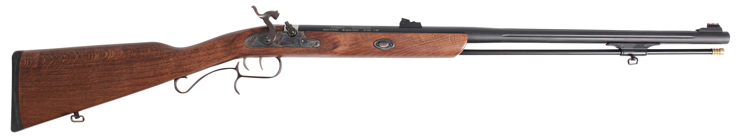 Traditions R392001 ShedHorn  50 Cal Musket 26" Black Cerakote Fluted Barrel, Fixed Hardwood  Stock