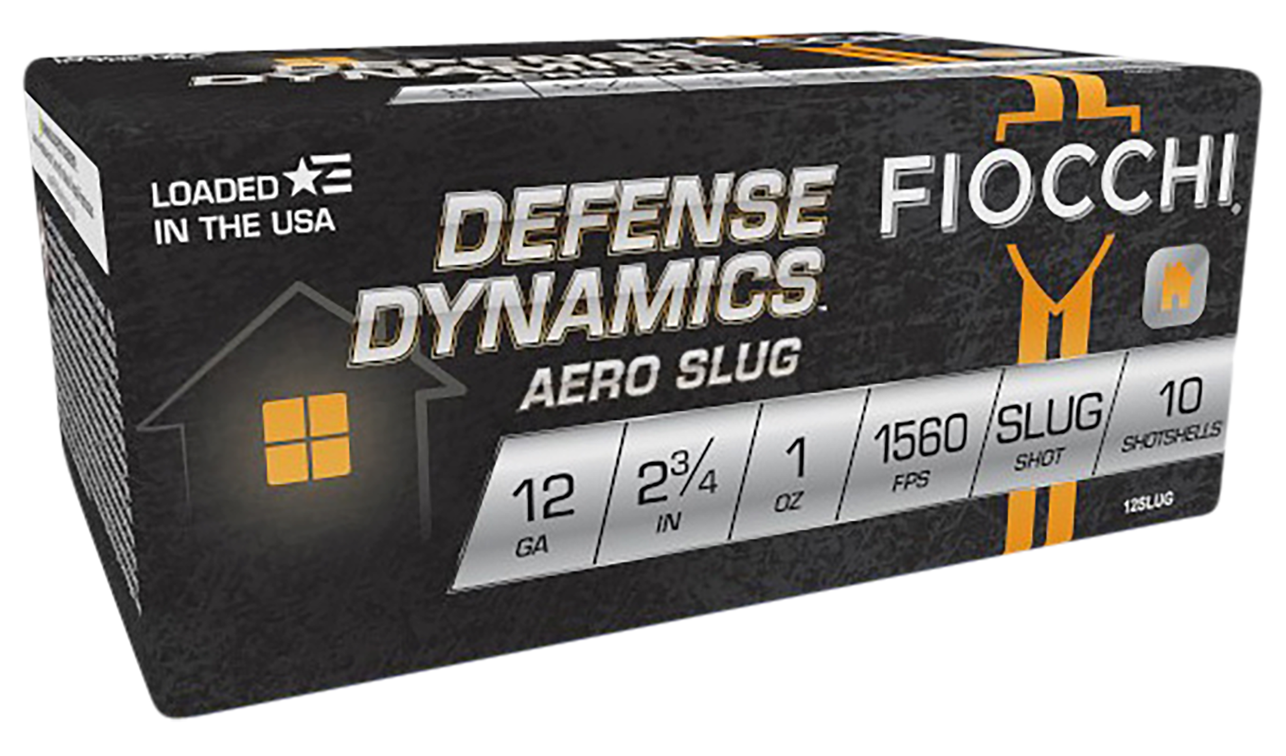 Fiocchi 12SLUG Defense Dynamics Aero 12Gauge 2.75" 1oz RifledSlug Shot 10 Per Box/25 Case