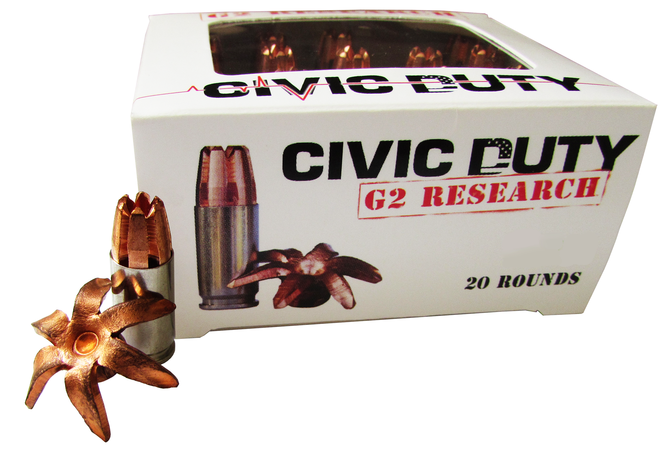 G2 Research G00617 Civic Duty 45ACP 164gr Copper Expansion Projectile 20 Per Box/25 Case