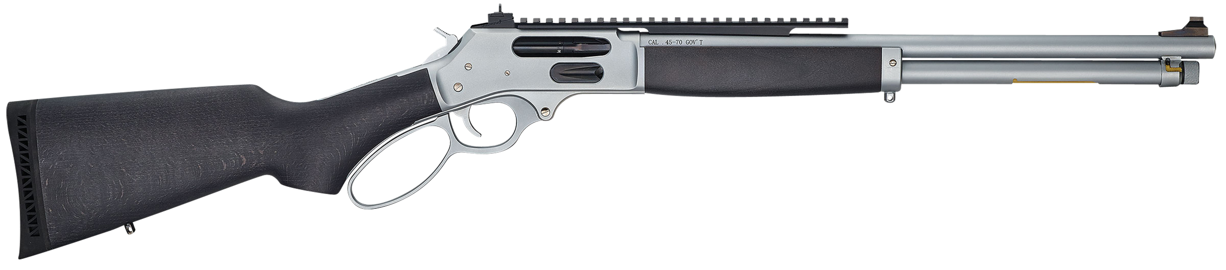 Henry H010GAWP Side Gate All Weather Full Size 45-70 Gov 4+1 18.43" Hard Chrome Plated Steel Barrel, Satin Hard Chrome Steel Receiver, Stained Hardwood Stock Right Hand