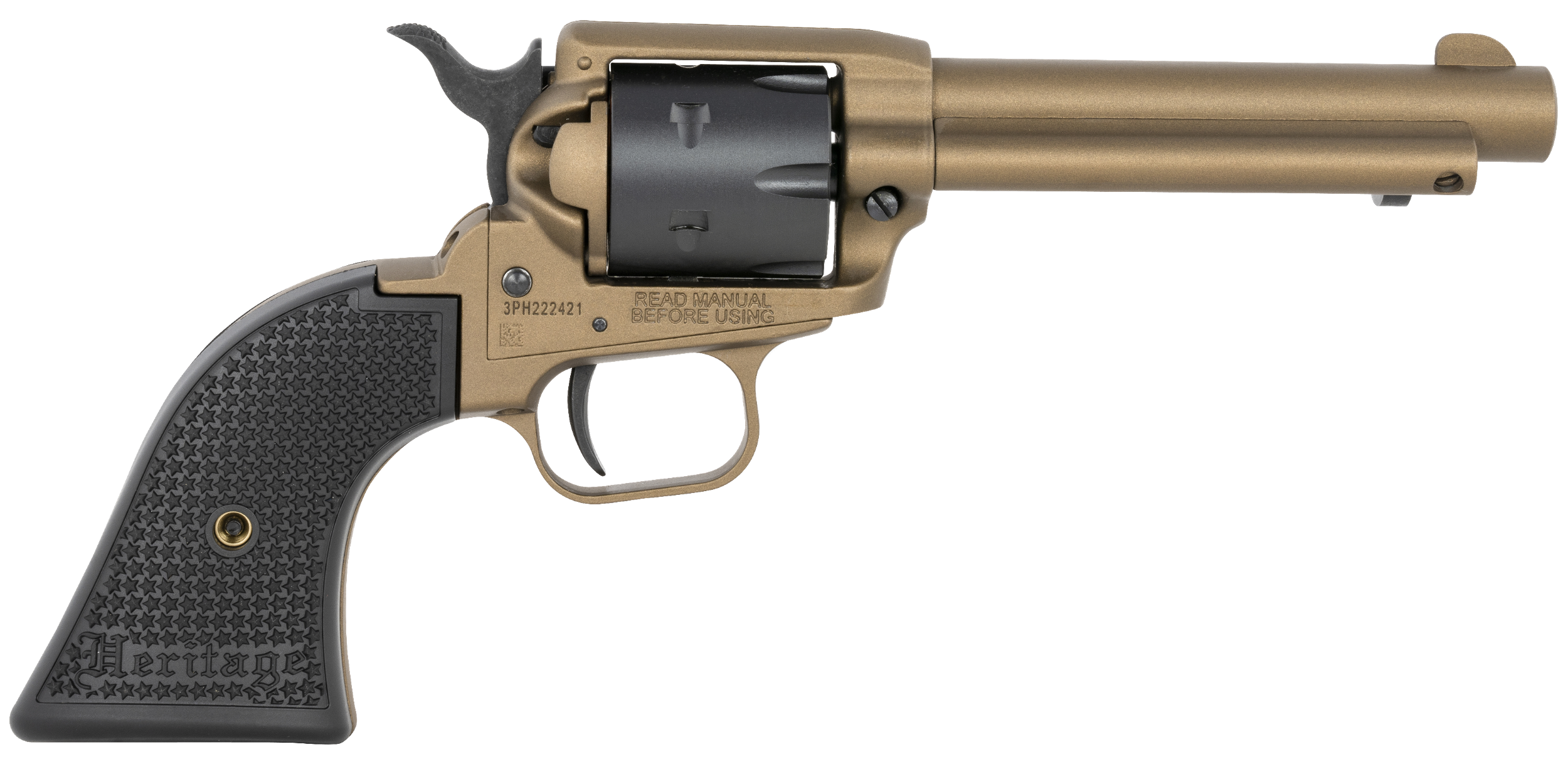 Heritage Mfg RR22A4 Rough Rider  22 LR 6 Shot 4.75" Burnt Bronze Cerakote Steel Barrel, Black Satin Cylinder, Burnt Bronze Cerakote Steel Frame