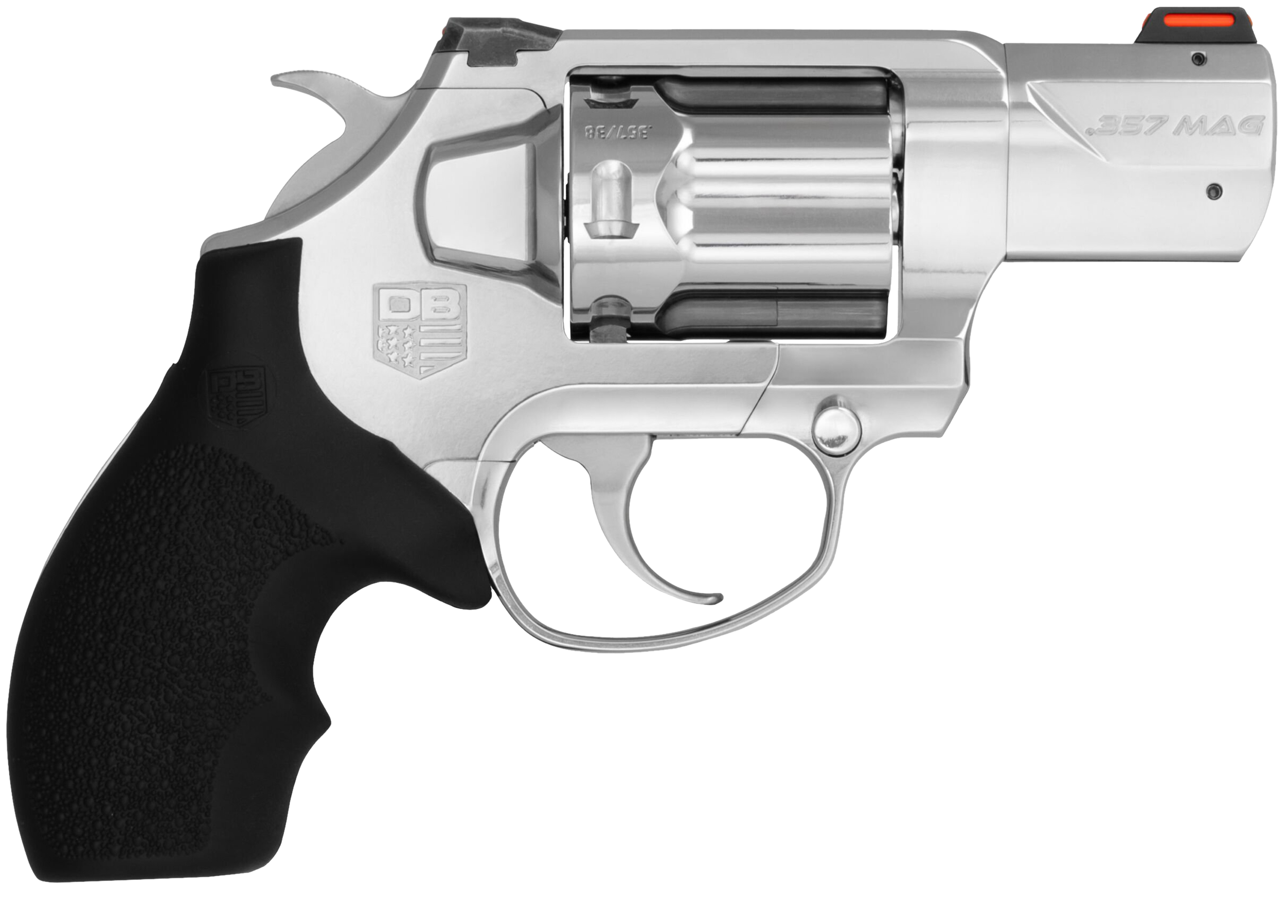 Diamondback DB0700S701 SDR 357 Mag 6rd 2" Polished Stainless Steel Target Crown Barrel, Polished Stainless Steel Cylinder, Stainless Steel Frame, Black Rubber Grip