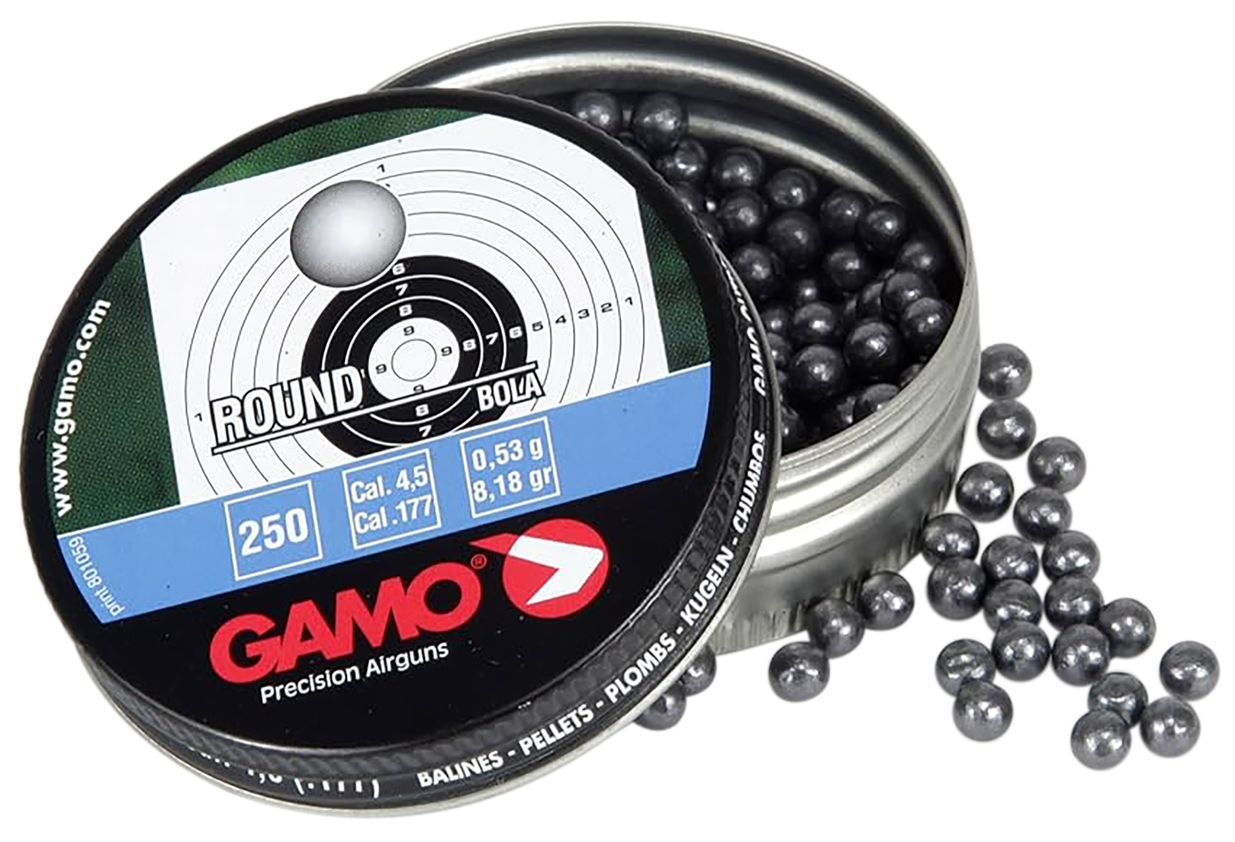 Gamo 632032454 Roundball  177 Lead 250/Tin