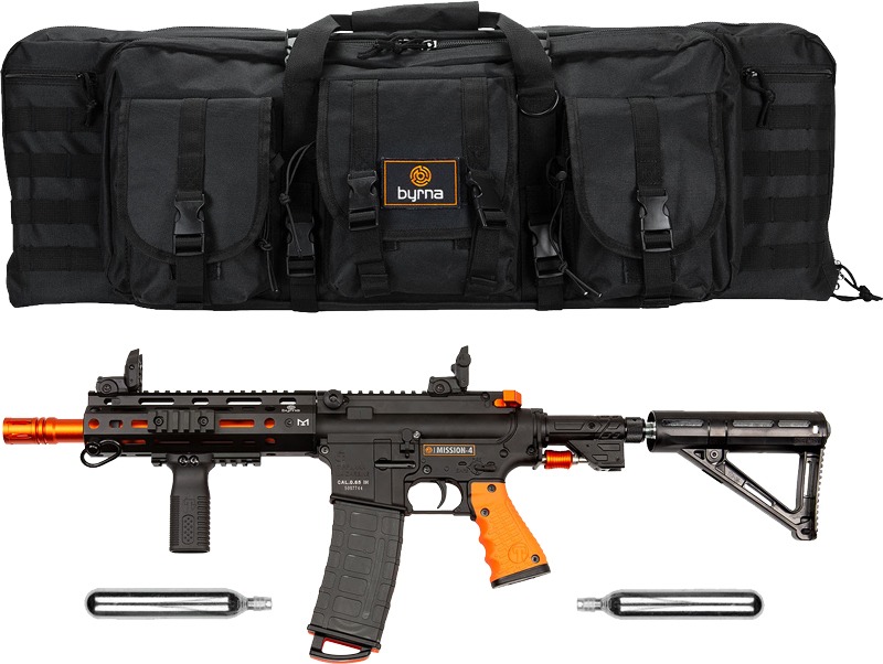 BYRNA MISSION 4 LAUNCHER BLACK /ORG W/2 88GR CO2