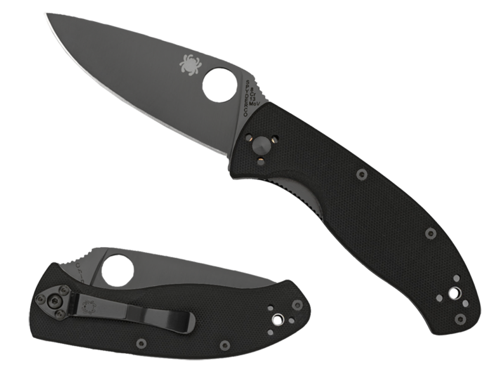 Spyderco C122GBBKPS Tenacious 3.39" Folding Drop Point Part Serrated Black Matte 8Cr13MoV SS Blade Black Textured G10 Handle Includes Pocket Clip