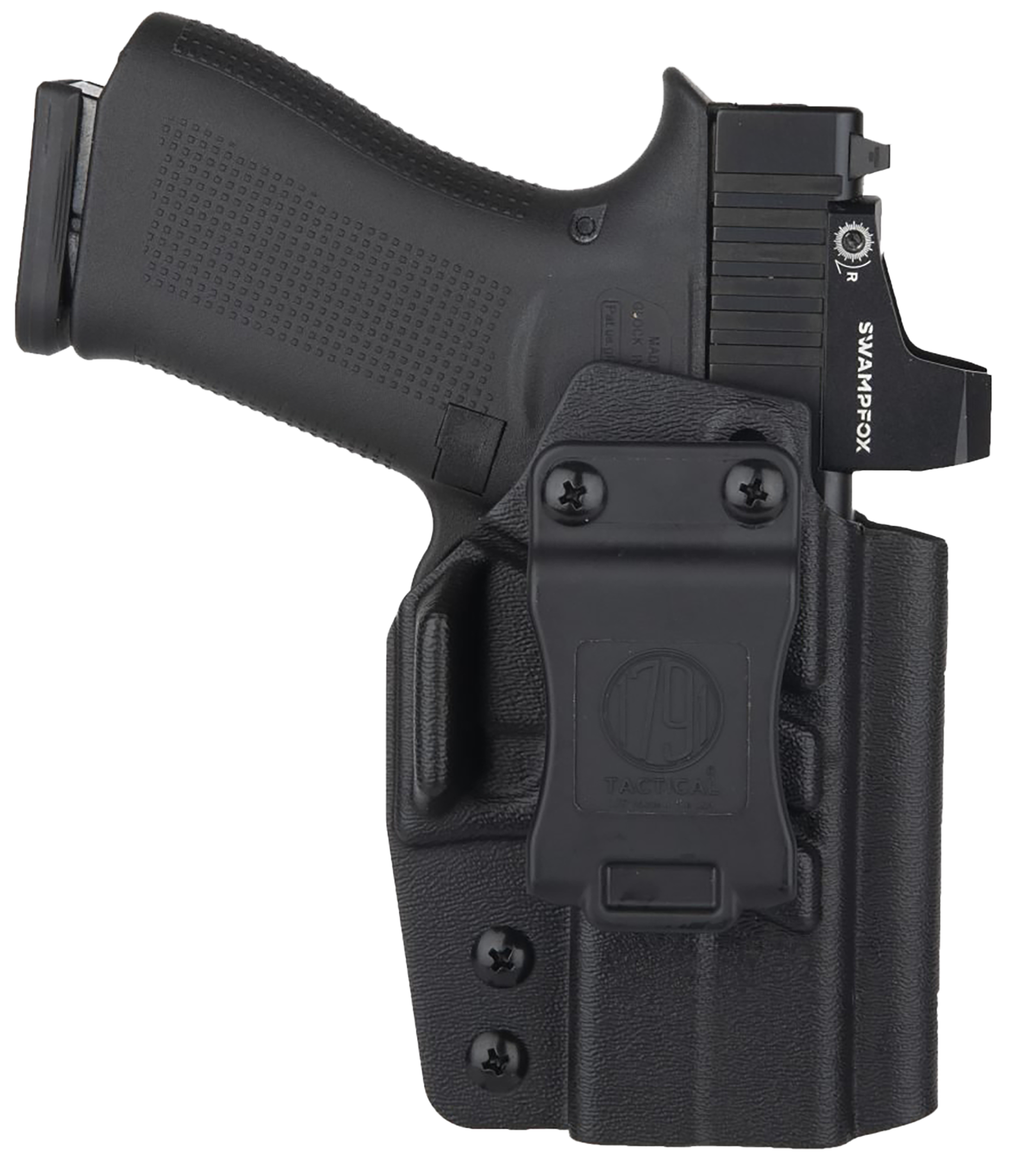 1791 Gunleather TACIWBG43XMOSBLKR Tactical  IWB Black Kydex Compatible w/ Glock 43X MOS Belt Clip Right Hand