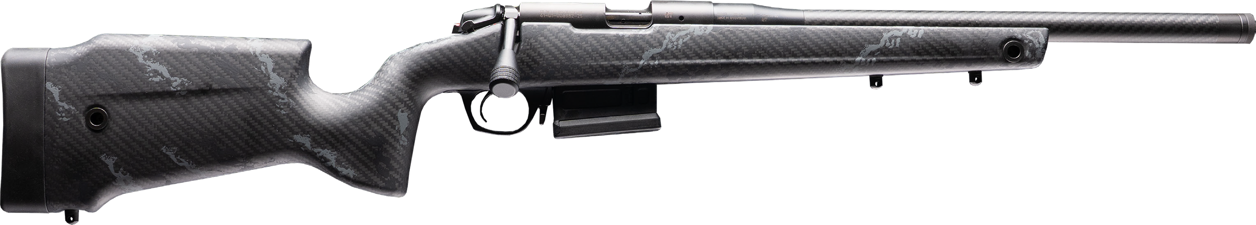 Bergara Rifles B14R008 B-14R Crest CF Full Size 22 LR 10+1 18" Carbon Fiber Threaded Barrel, Graphite Black Cerakote Steel Drilled & Tapped Receiver, MNR Molded w/Mini Chassis Black w/Gray Flecks Car