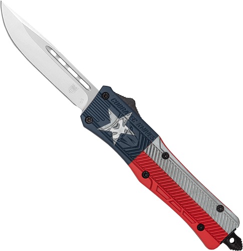 COBRATEC MEDIUM CTK1 OTF TEXAS STATE FLAG CRKTE 3" DROP PNT!