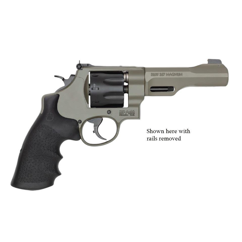 USED Smith & Wesson PC Model 327 TRR8 Handgun .357 MAG/38 Spl(+P) 8rd Capacity 5" Barrel Moss Cerakote Frame Pic Rail