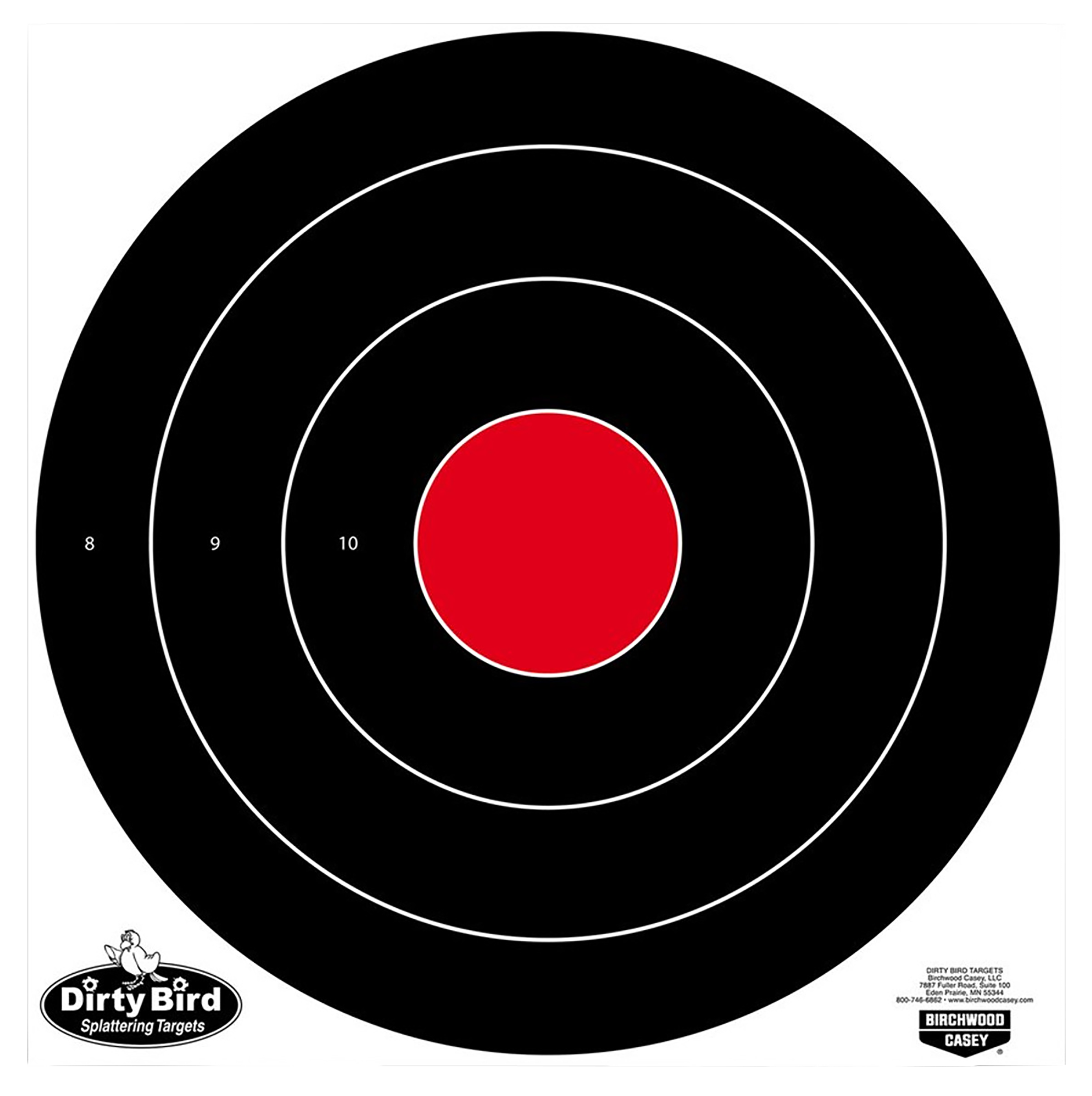 Birchwood Casey 35185 Dirty Bird 17.25" Bullseye Tagboard Hanging Black/White 5 Pack