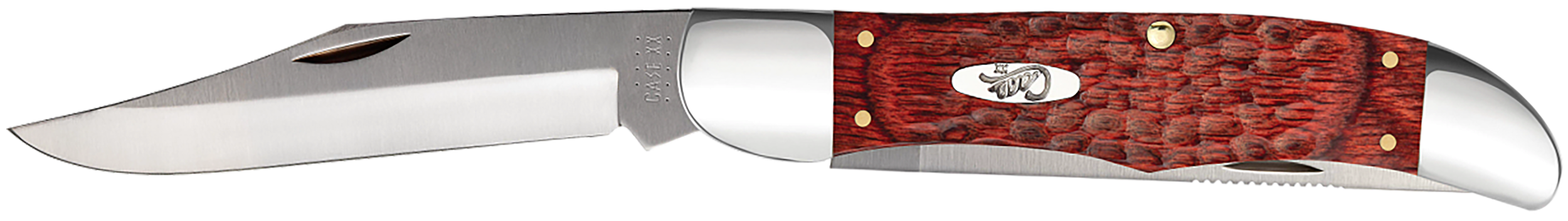 Case 00189 Hunter  4.10" Folding Clip/Skinner Plain As-Ground Tru-Sharp SS Blade/Jigged Rosewood Handle