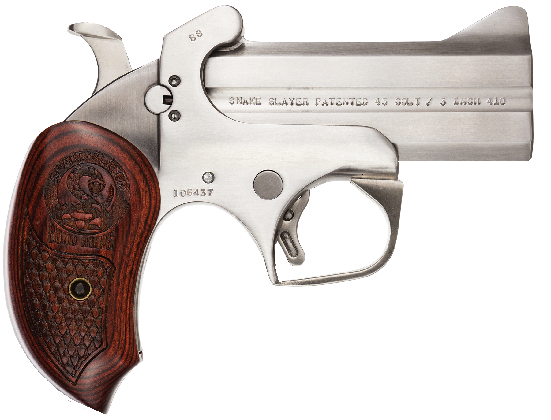 Bond Arms BASS Snakeslayer Original 357 Mag/38 Spl 2rd Shot 3.50" Extended Rosewood Grips
