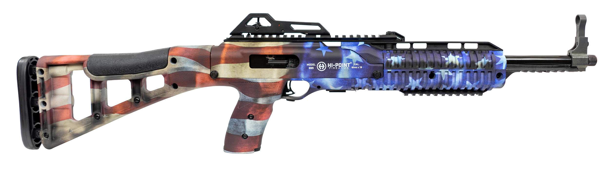 Hi-Point 4595TSFLG 4595TS Carbine 45 ACP 17.50" 9+1, American Flag, Skeletonized Stock, Adjustable Sights