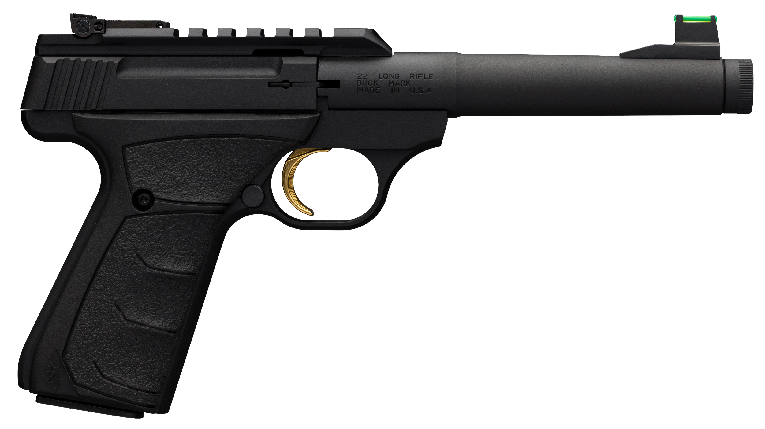Browning 051534490 Buck Mark Plus Camper SR 22 LR 10+1 6" Steel Threaded Barrel, Matte Black Optic Ready/Serrated Steel Slide & Aluminum Frame, Black Ultragrip FX Grips