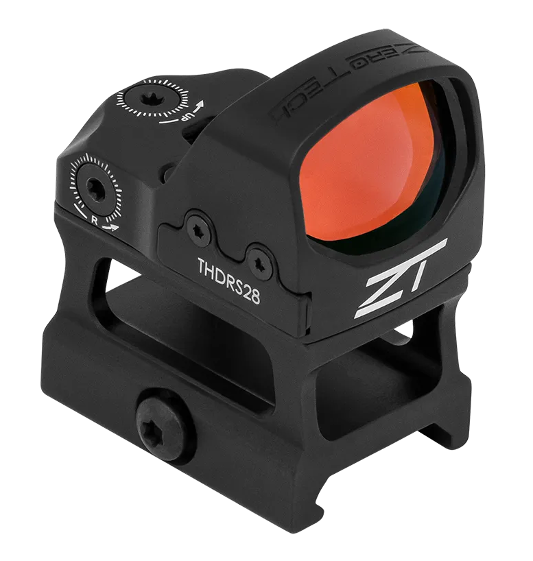 Zero Tech Optics THDRS28H Thrive HD w/High Mount Black 1x28mmx20mm, 3 MOA Red Dot Reticle Picatinny Rail/RMR Footprint Mount