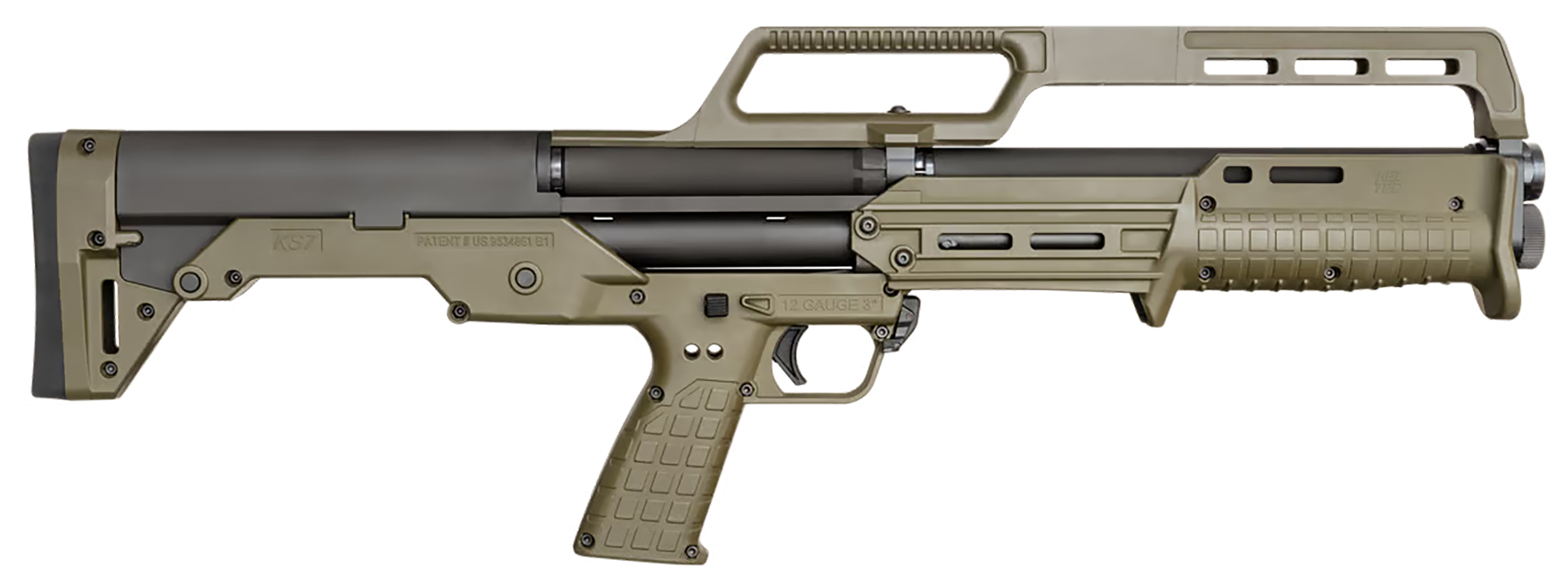 Kel-Tec KS7GRN-GEN2 KS7 G2 Bullpup Frame 12 Gauge Pump 3" 6+1 18.50" Black Steel Barrel, Green Receiver, M-LOK, Green Polymer Stock & Grip