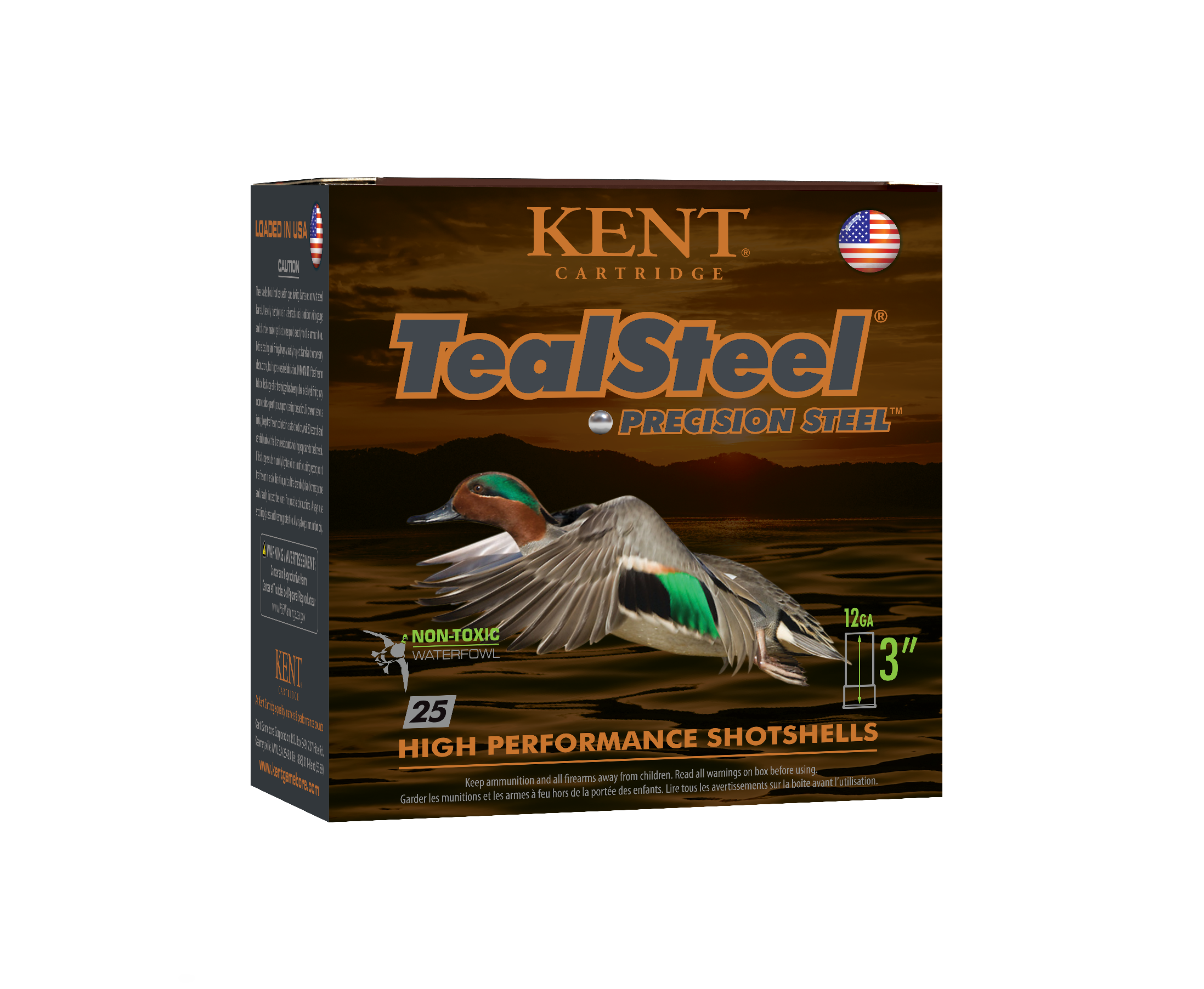 Kent Cartridge KTS123365 TealSteel Precision Steel 12Gauge 3" 1 1/4oz 5Shot 25 Per Box/10 Case
