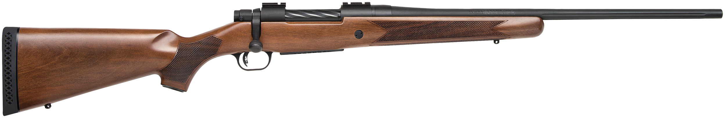 Mossberg 27890 Patriot  Full Size 30-06 Springfield 5+1 22" Matte Blued Fluted Barrel, Drilled & Tapped Matte Blued Stainless Steel Receiver, Walnut Fixed Stock, Right Hand