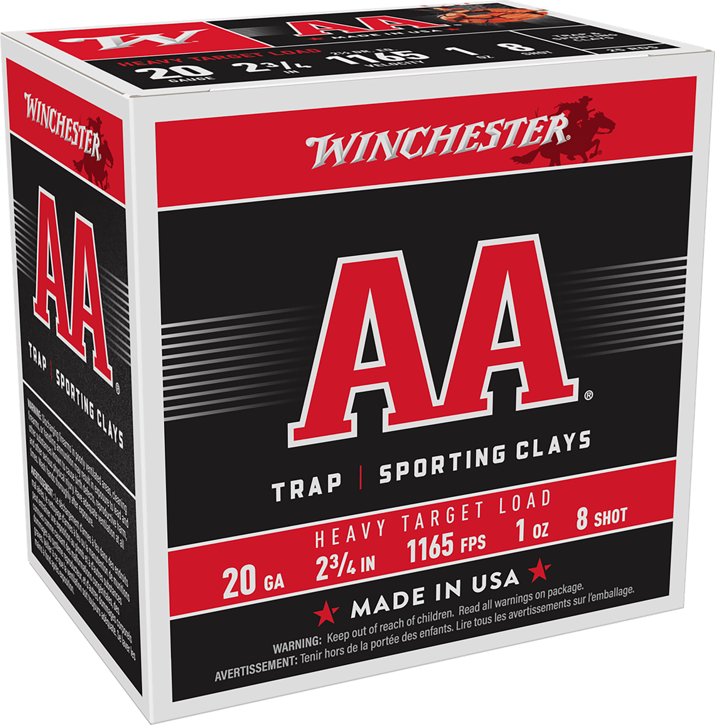 Winchester Ammo AAH208 AA Heavy 20Gauge 2.75" 1oz 8Shot 25 Per Box/10 Case