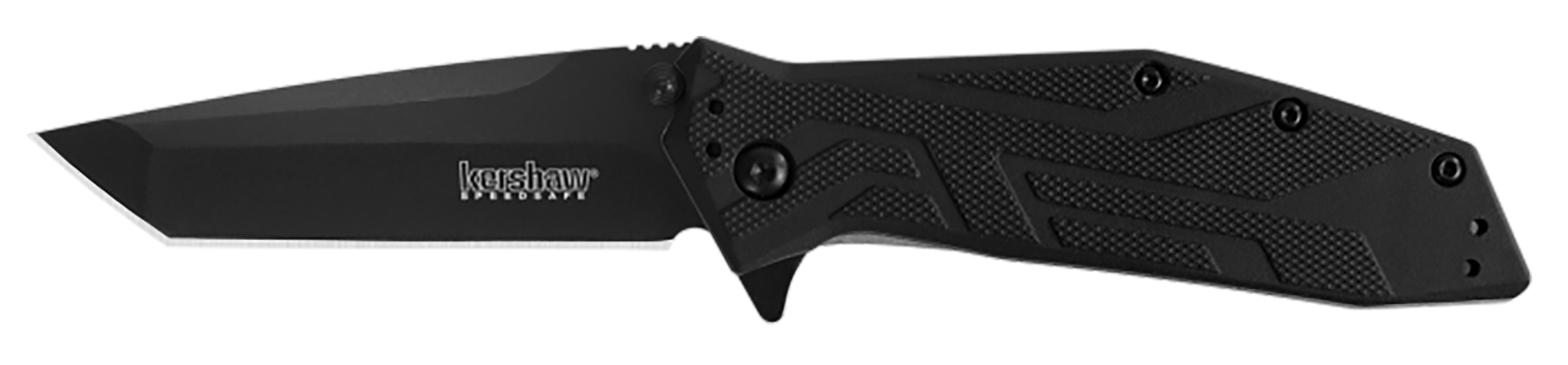 Kershaw 1990 Brawler  3" Folding Tanto Plain Black Oxide 8Cr13MoV SS Blade Black Glass-Filled Nylon Handle Includes Pocket Clip