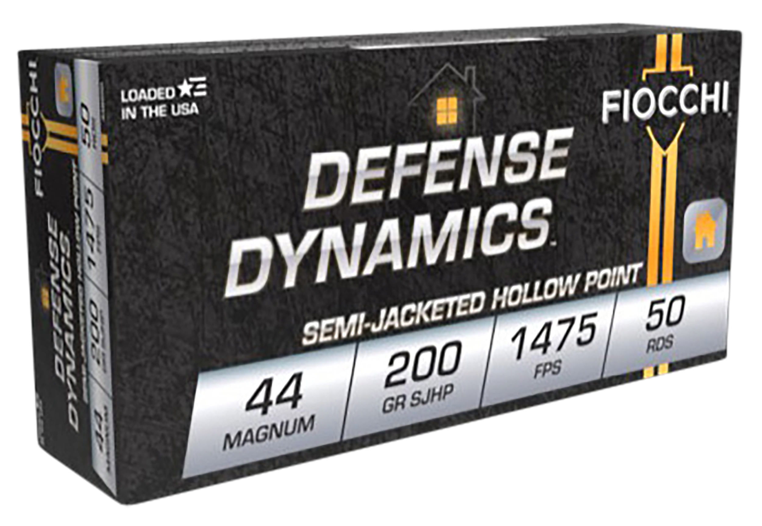 Fiocchi 44B500 Defense Dynamics 44RemMag 200gr Semi Jacketed Hollow Point 50 Per Box/10 Case