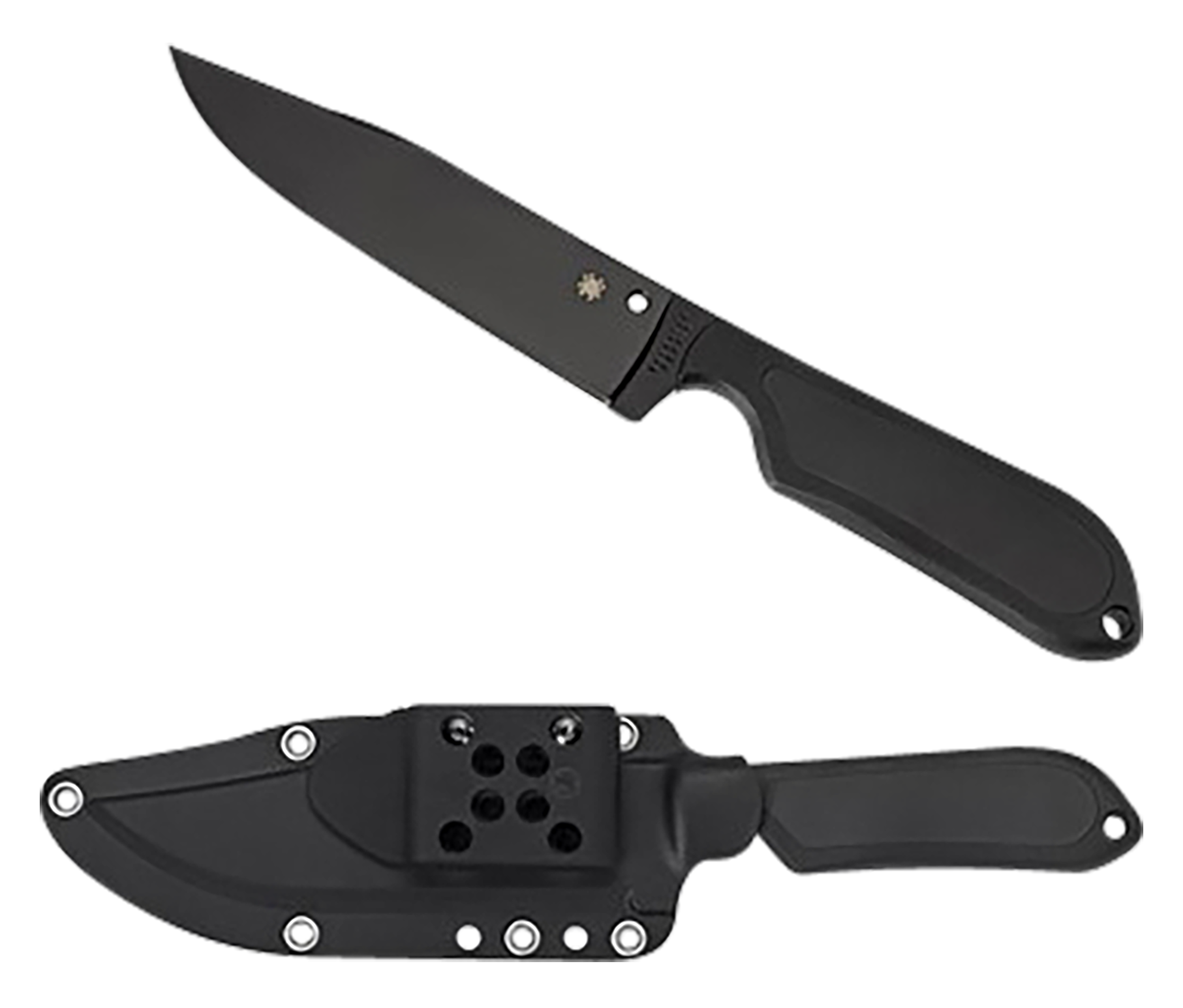 Spyderco FB04PBB Street Bowie 5.05" Fixed Clip Point Plain Black DLC VG-10 SS Blade/Black Textured FRN Handle Includes Sheath w/G-Clip