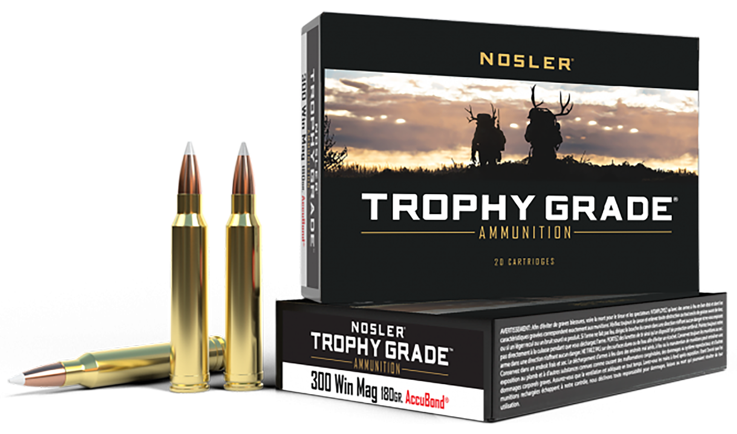 Nosler 60059 Trophy Grade  300WinMag 180gr Nosler AccuBond 20 Per Box/10 Case