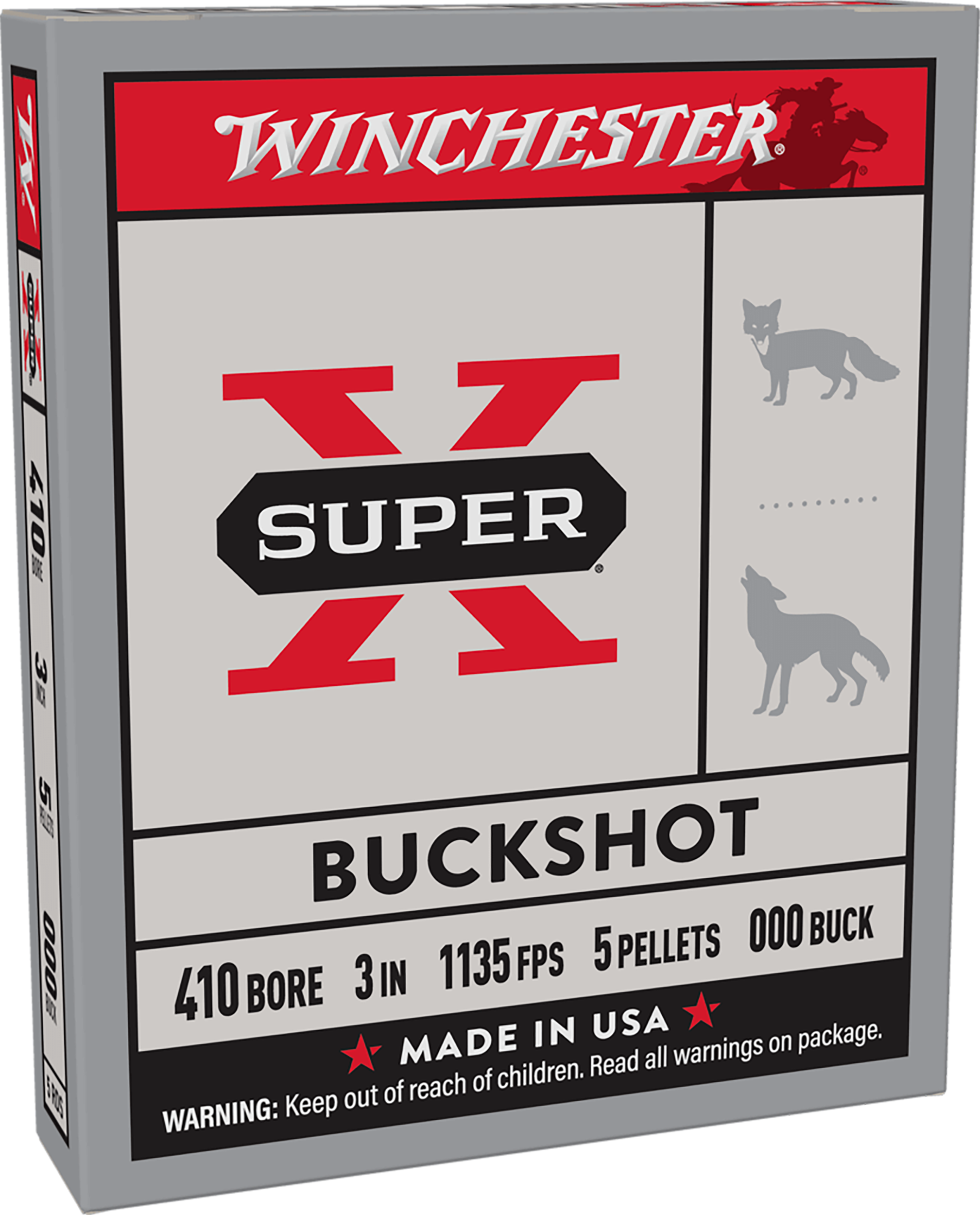 Winchester Ammo XB413 Super X 410Gauge 3" 5Pellets 000Buck Shot 5 Per Box/50 Case