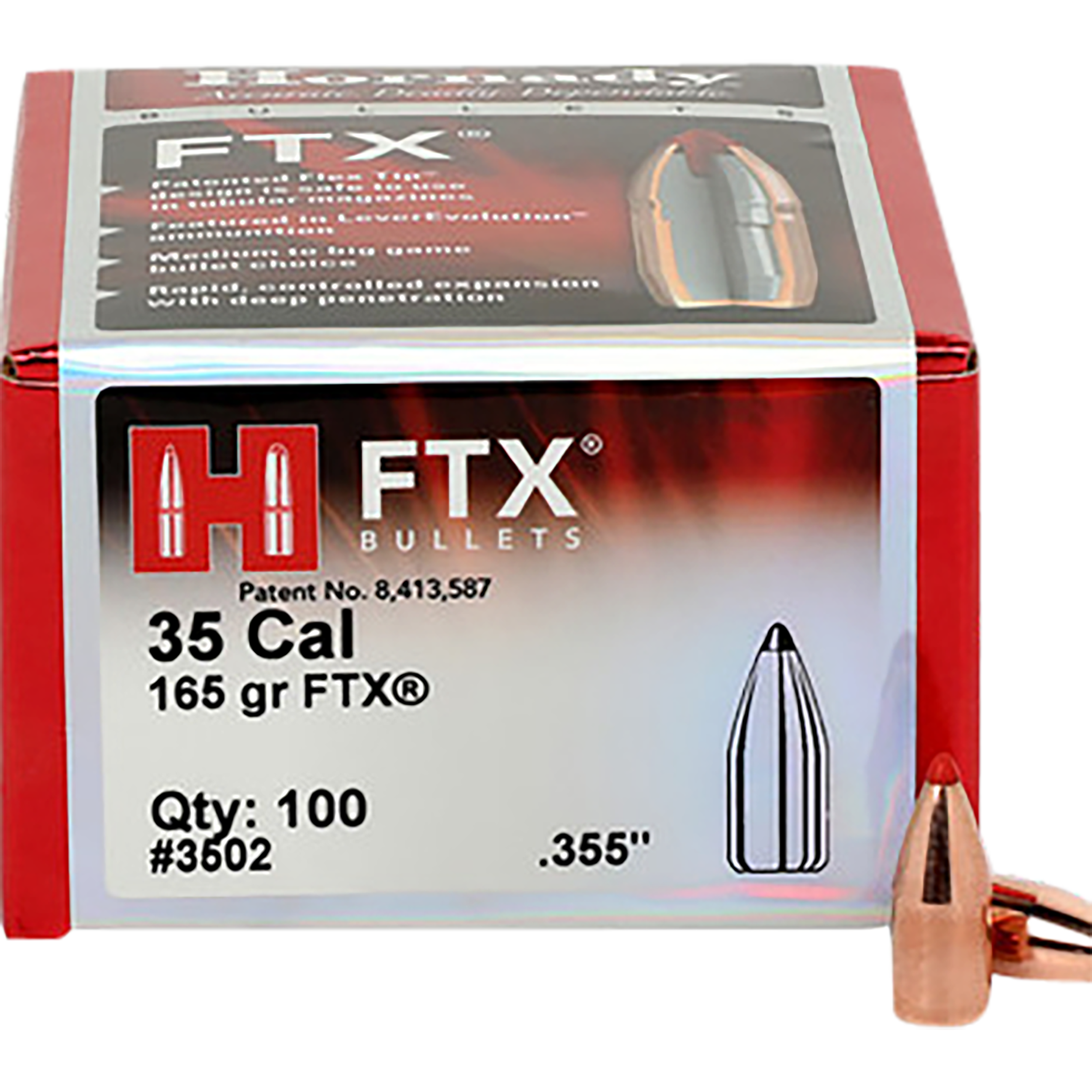 Hornady 3502 FTX 35 Cal .355 165 gr Flex Tip eXpanding 100 Per Box/ 15 Case