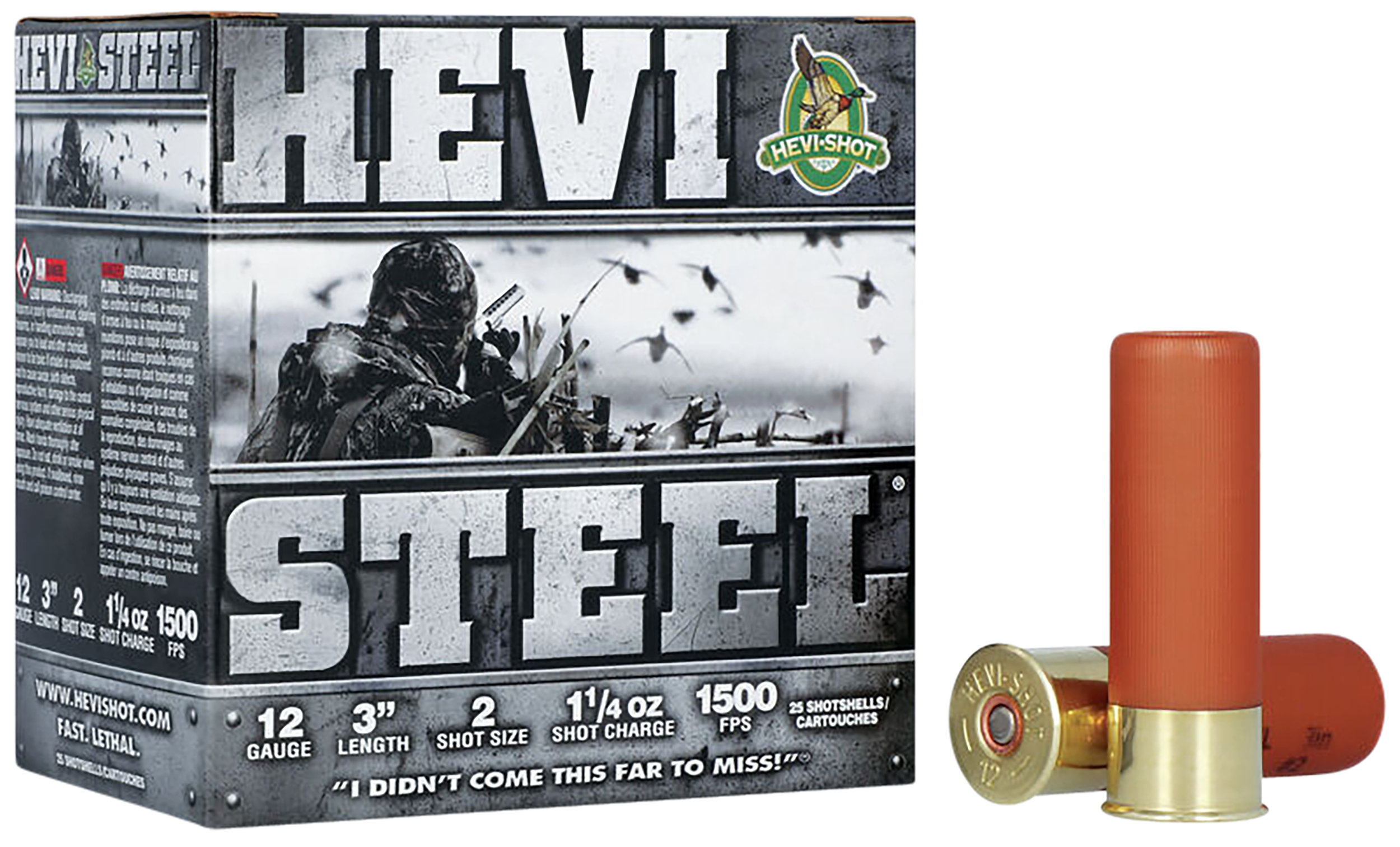 HEVI-Shot HS60002 HEVI-Steel  12Gauge 3" 1 1/4oz 2Shot 25 Per Box/10 Case