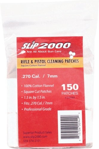 SLIP 2000 CLEANING PATCHES 1.5" SQUARE .270/7MM 150-PACK