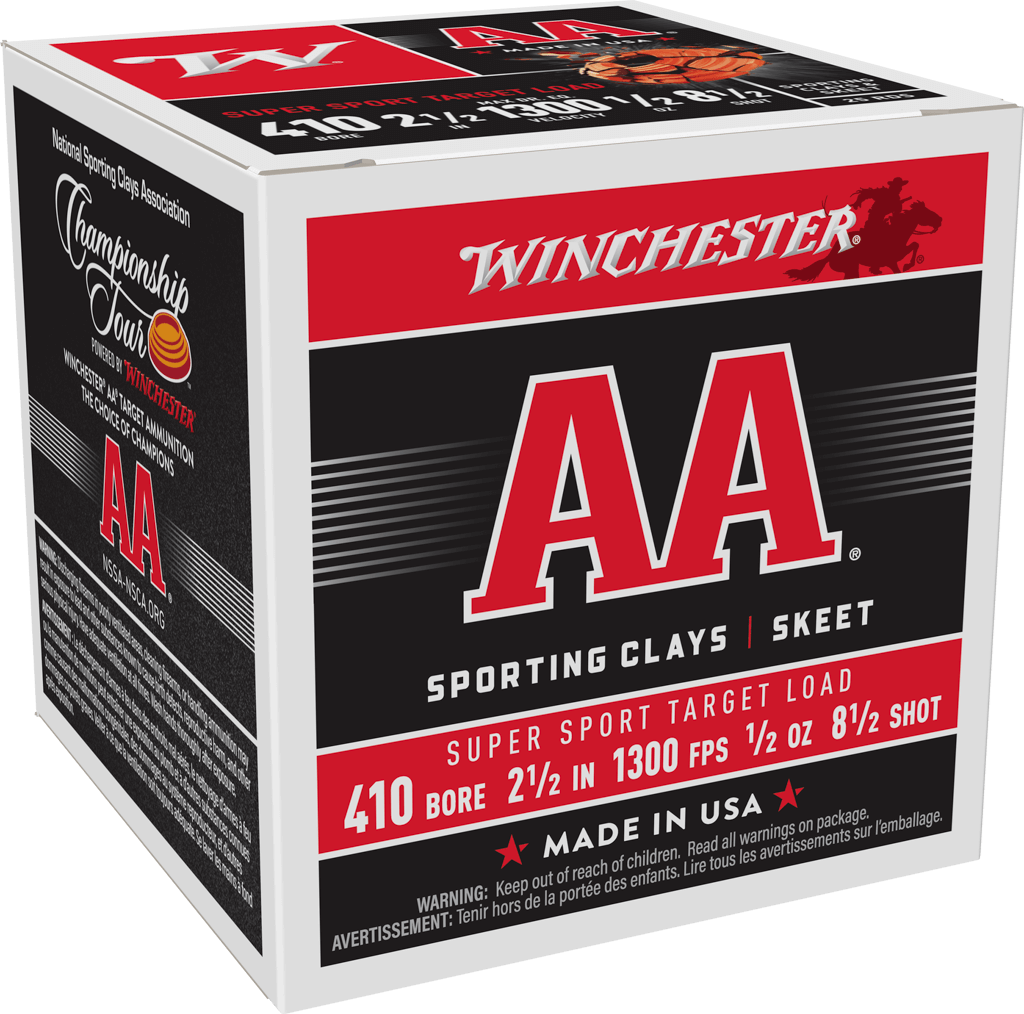 Winchester Ammo AASC4185 AA Super Sport Sporting Clay 410Gauge 2.50" 1/2oz 8.5Shot 25 Per Box/10 Case