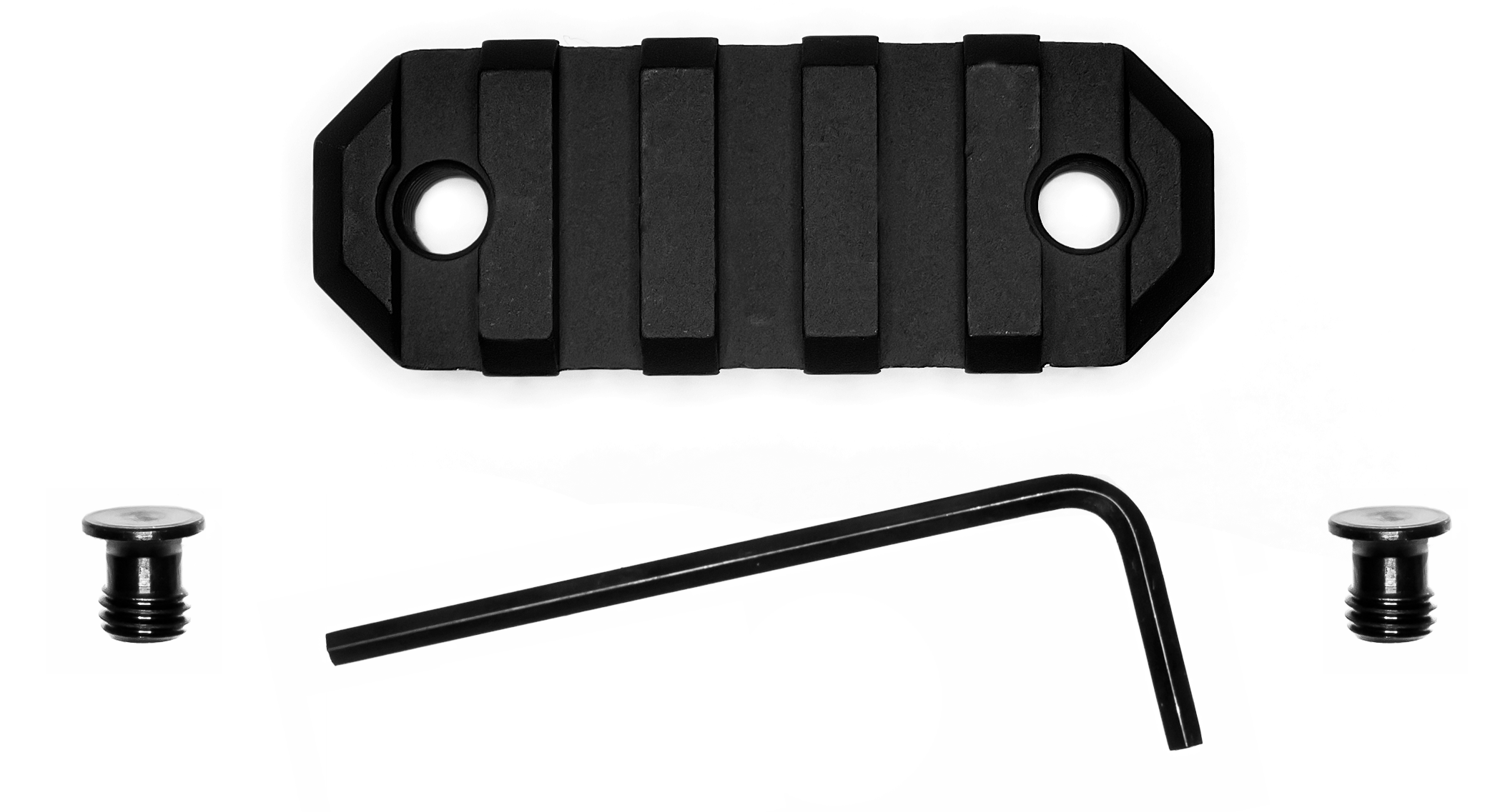 GrovTec US Inc GTSW227 2.2 Inch 5 Slot Keymod  Black Anodized