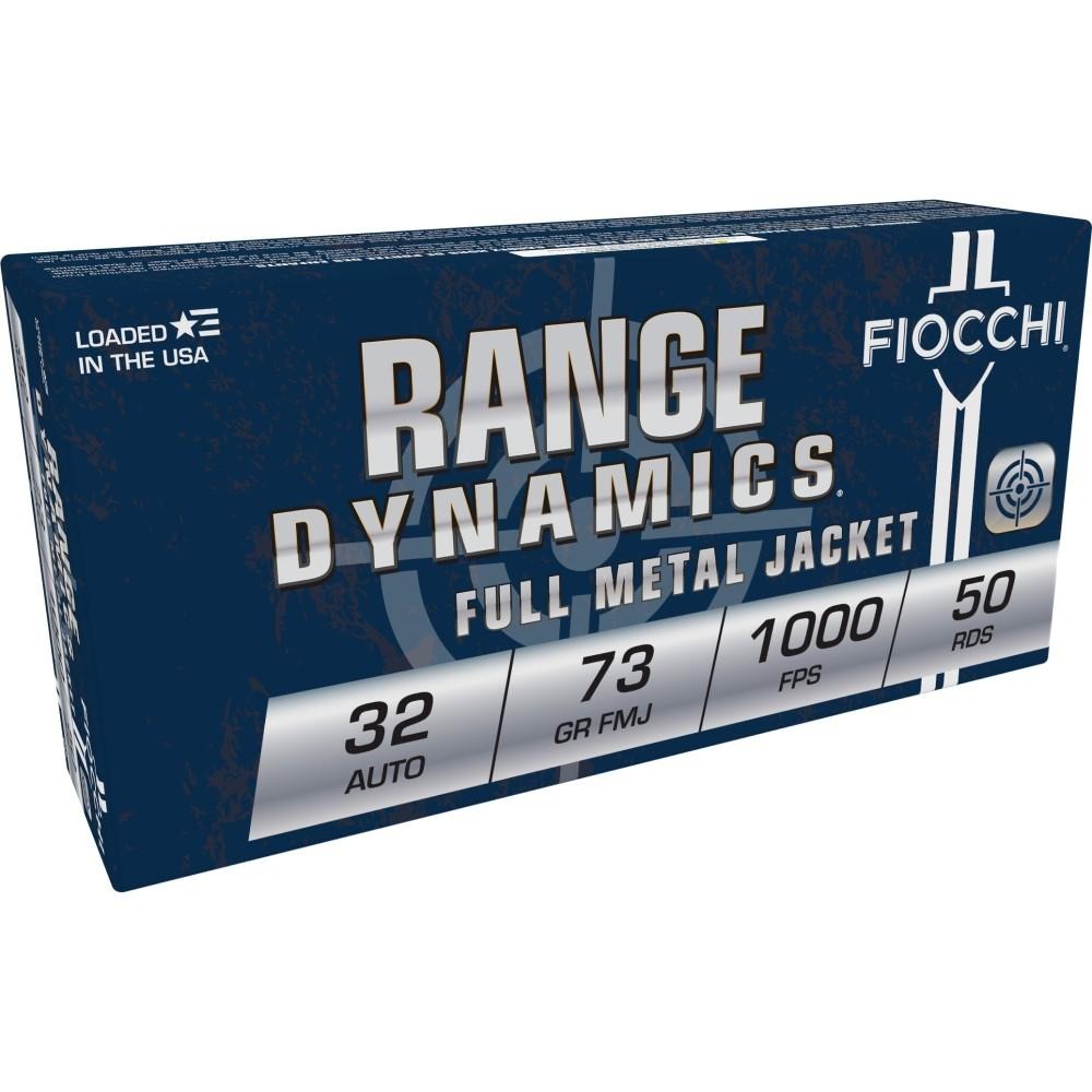 Fiocchi Range Dynamics Handgun Ammunition .32 ACP 73 gr FMJ 1000 fps 50/ct
