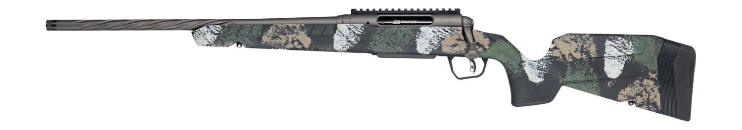 Savage Arms 33282 Axis 2 Pro 5.56 NATO 4+1 20" Gun Metal Bronze Cerakote Spiral Fluted Threaded Barrel & Receiver w/Picatinny Rail, Forest SP Camo Fixed w/Pistol Grip Synthetic Stock, Left Hand