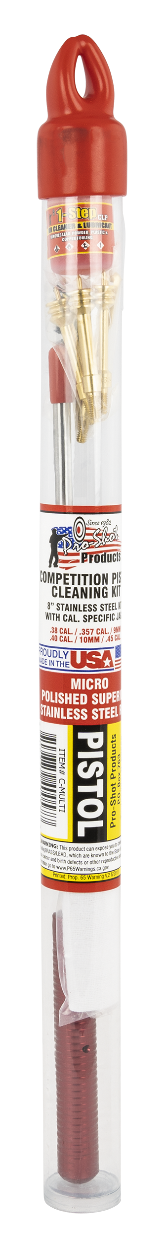 Pro-Shot CMULTI Competition Tube Kit .38/ .45 Cal Pistol/Reusable Tube w/Hang Cap Case