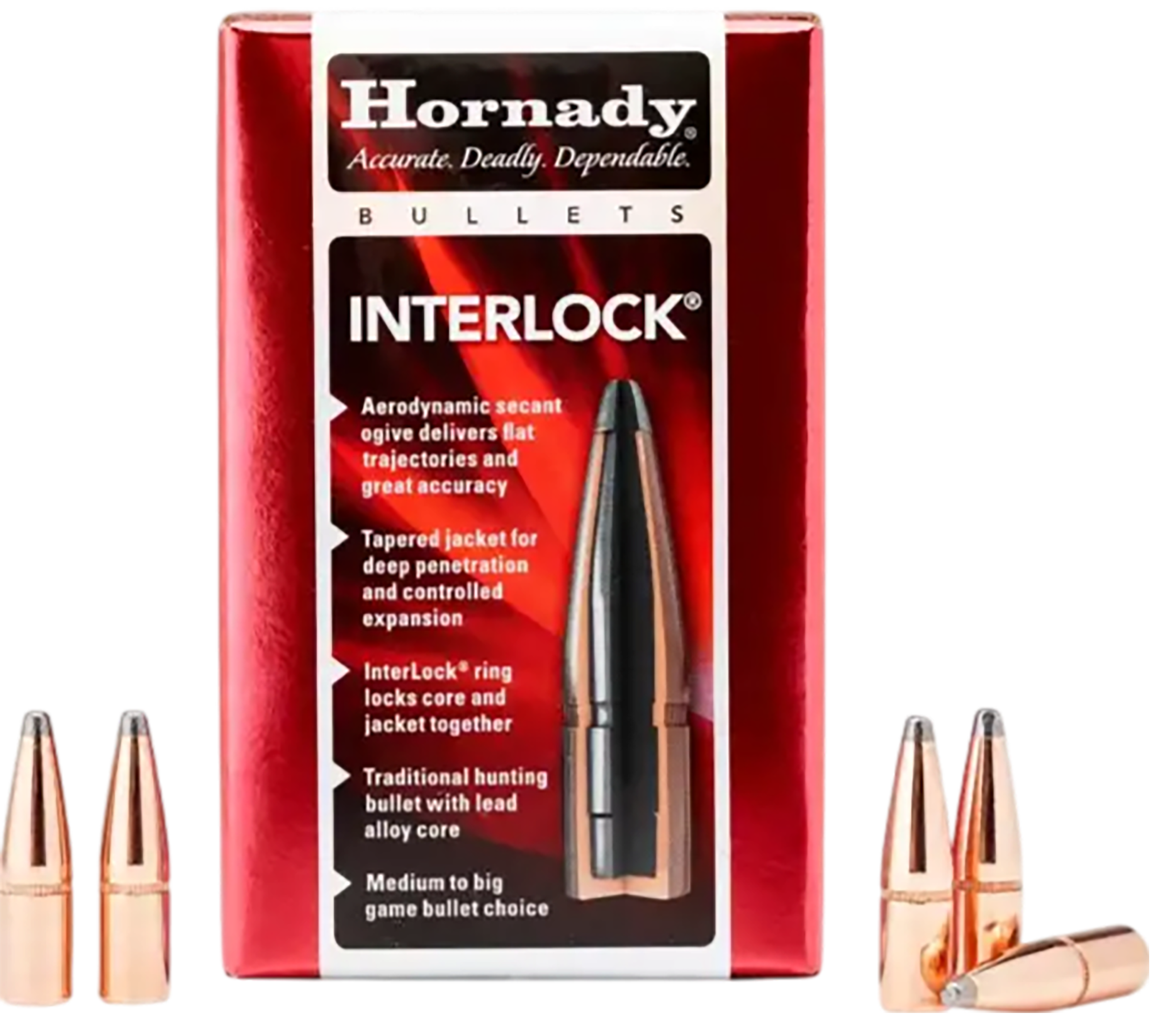 Hornady 2552 InterLock 25 Cal .257 117 gr Boat Tail Spire Point 100 Per Box/ 25 Case