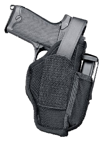 Uncle Mike's 70010 Sidekick Hip Holster IWB/OWB Size 01 Black Kodra Nylon Belt Clip Fits Medium Autos Fits 3-4" Barrel Belt 2.25" Wide Includes Adjustment Tool Ambidextrous
