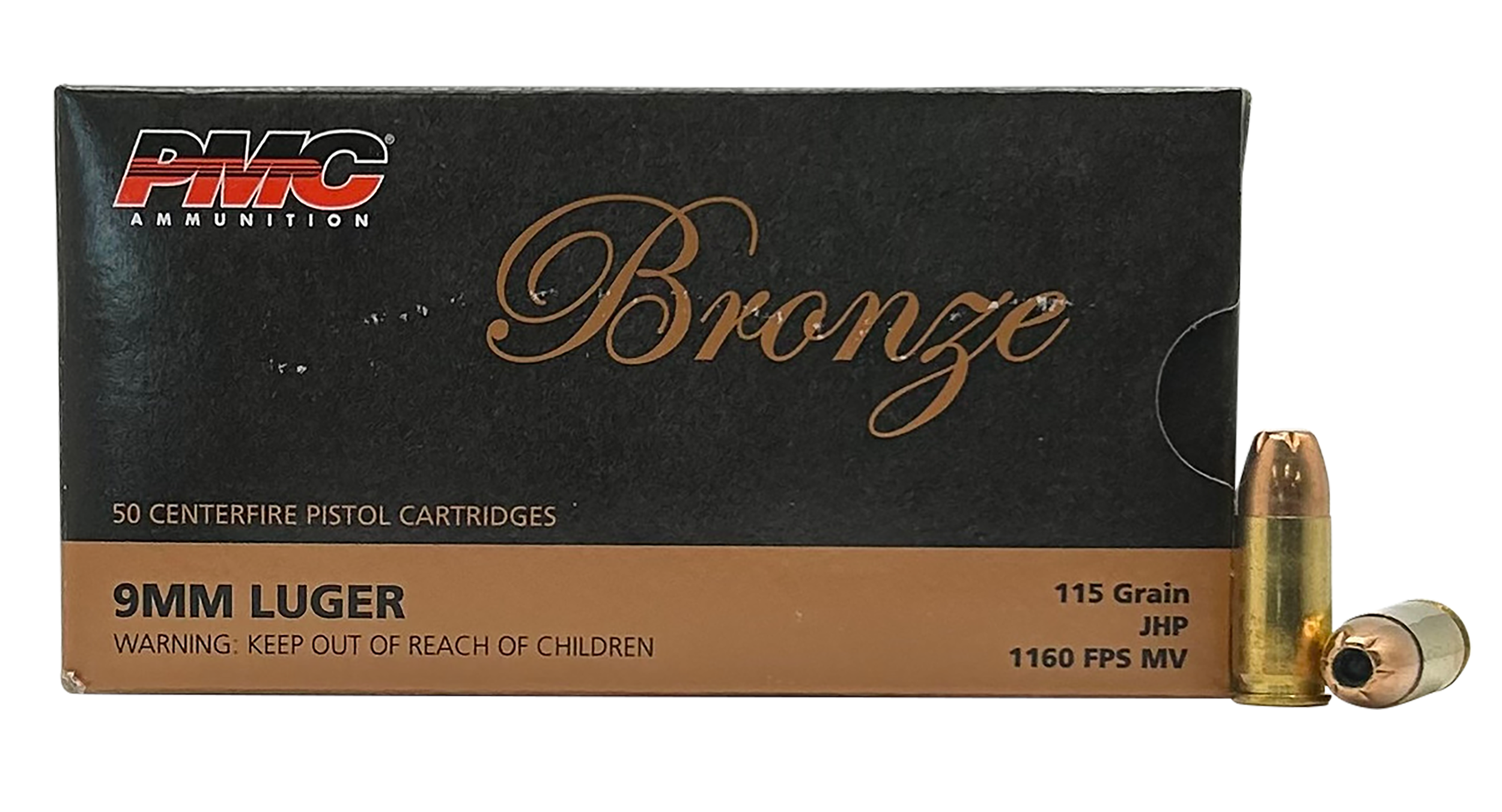 PMC 9B Bronze  9mmLuger 115gr Jacketed Hollow Point 50 Per Box/20 Case