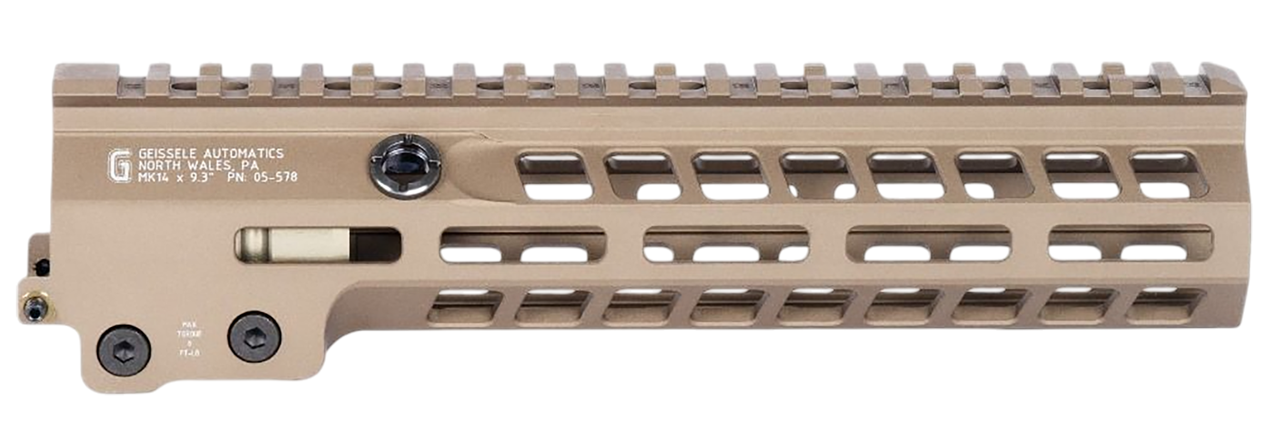 Geissele Automatics 05578S Super Modular Rail MK14 DDC Aluminum 9.30" Long