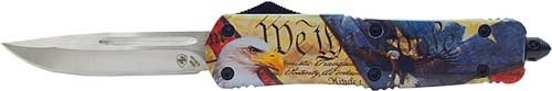 TEMPLAR KNIFE LARGE OTF EAGLE 3.5" SILVER DROP POINT