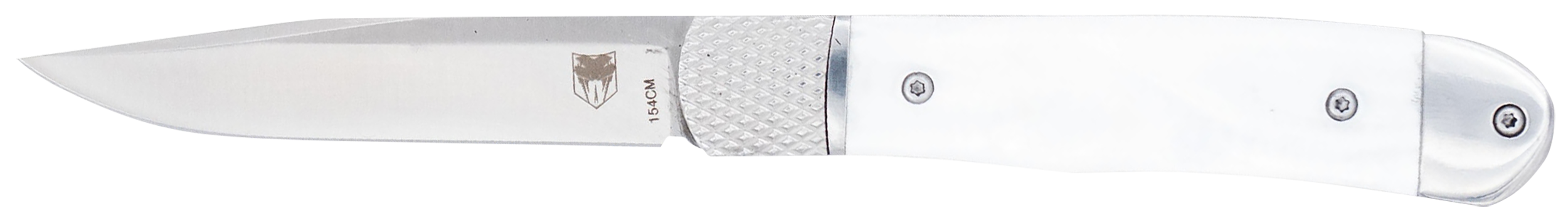CobraTec Trapper Small 3.13" White Abalone Folding Knife