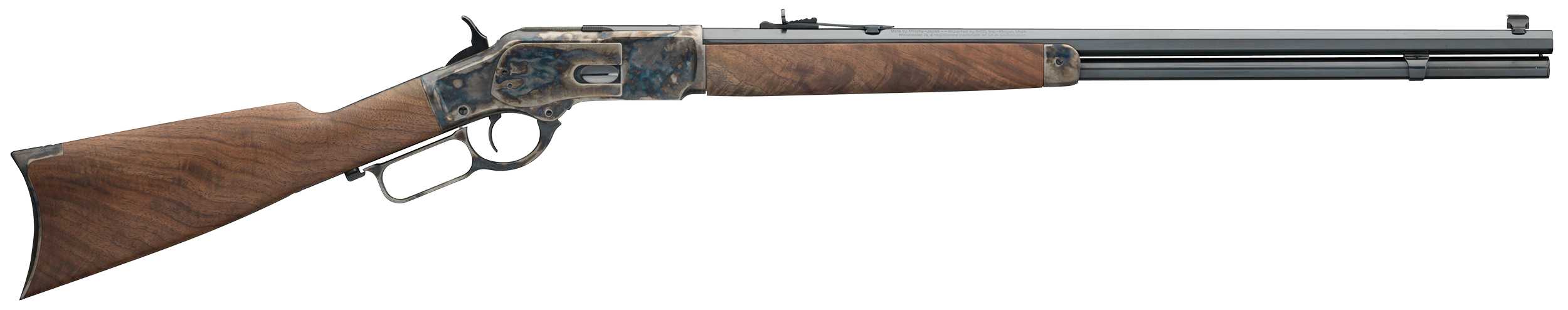 Winchester Guns 534217141 Model 1873 Sporter 45 Colt (LC) 13+1 Cap 24" Octagon Barrel Color Case Hardened Rec Satin Oiled Walnut Fixed Straight Grip Stock Right Hand (Full Size)