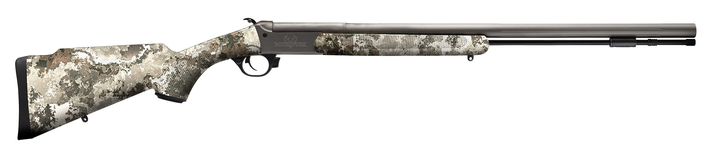 Traditions CR843304434 NitroFire Pro 50 Cal 209 Primer Sniper Gray Cerakote 26" Fluted w/VAPR Twist Barrel, Drilled & Tapped Receiver, Veil Alpine Adj Cheek Piece & LOP Synthetic Stock