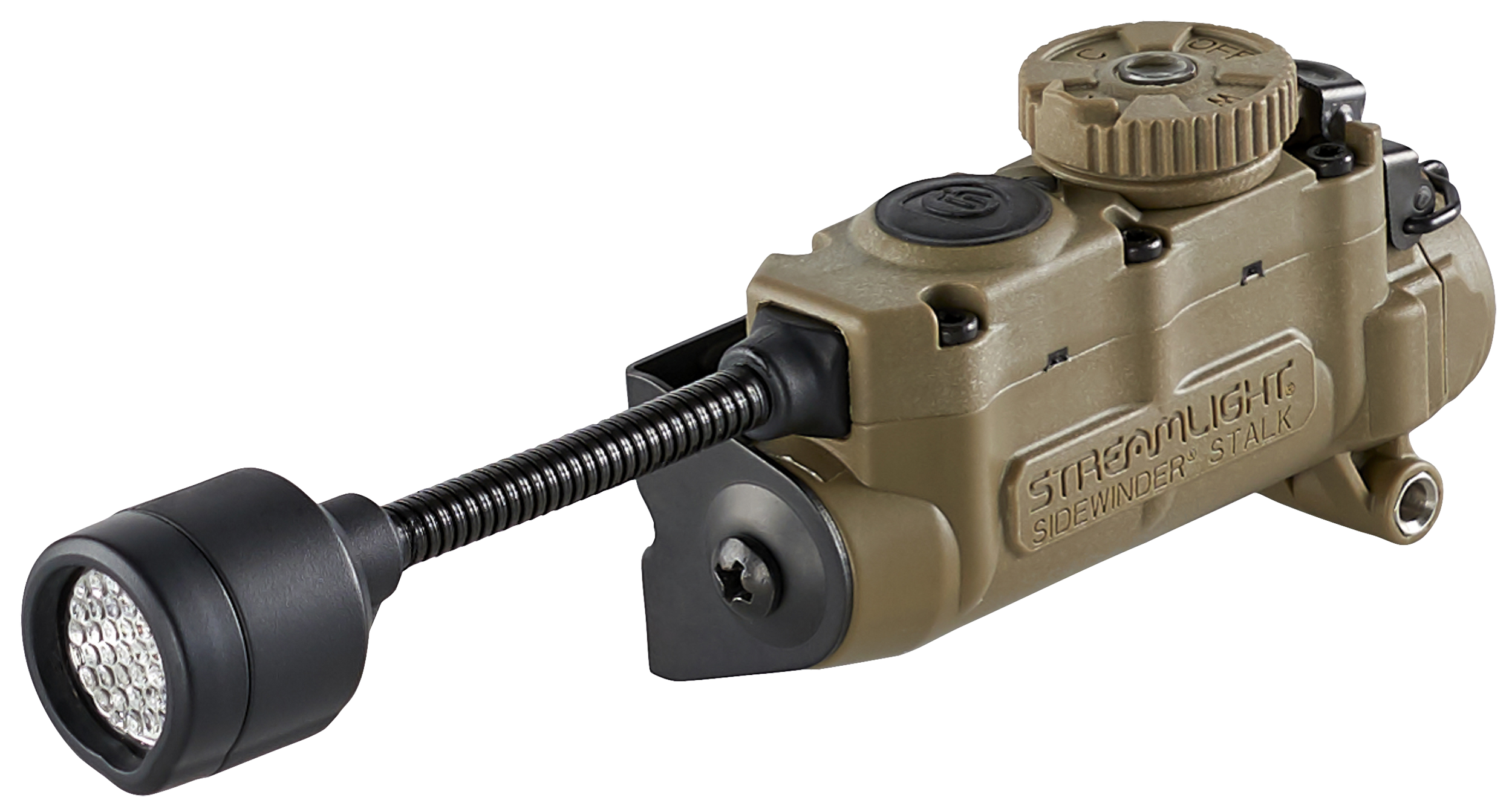 Streamlight Sidewinder Stalk Helmet Light 23/28/57/76 Lumens White White/Red/Green/Blue/IR LED Bulb Coyote 28 Meters Distance Features E-Mount